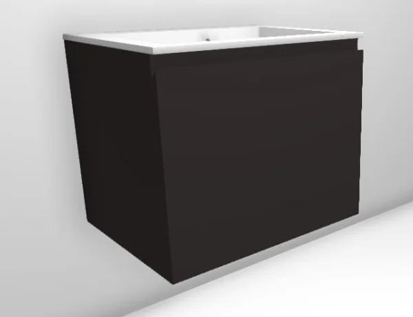 Faeber Mode 600mm 1 Drawer Basin Vanity Unit Ral 8019 Grey Brown Matt