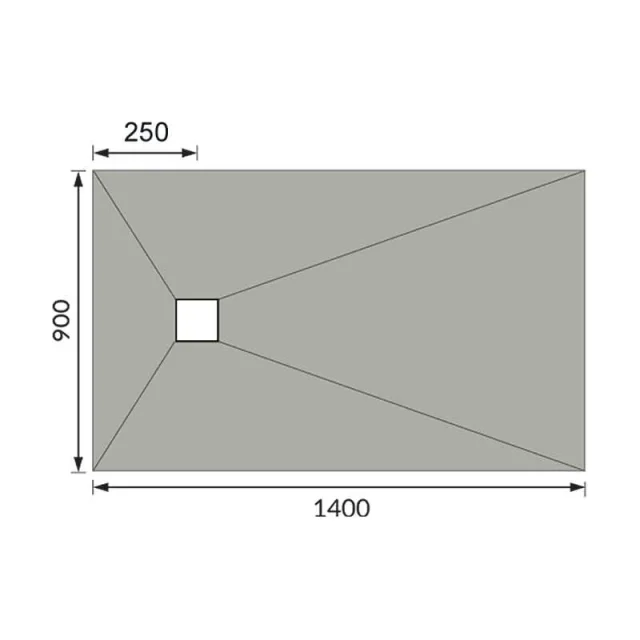 Abacus Elements Level Access Kit Square Drain 14x9 End technical drawing - Image 2
