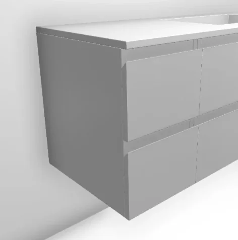 Faeber Mode 300mm 2 Drawer Side Vanity Unit Ral 7047 Telegrey Gloss product image - Image 1