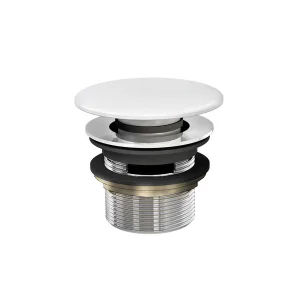 Britton Click Clack Bath Waste (slotted) With White Natural Stone Cover - For Use With Internal Overflow Bath