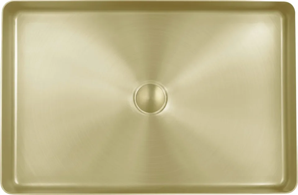 Just Taps Vos Brushed Brass Grade 316 Stainless Steel Counter Top Basin product image - Image 1