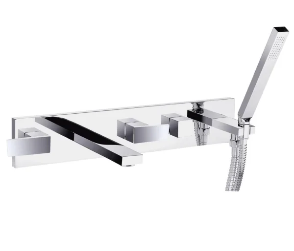 Just Taps Athena 5 Hole Wall Mounted Bsm With Kit Chrome