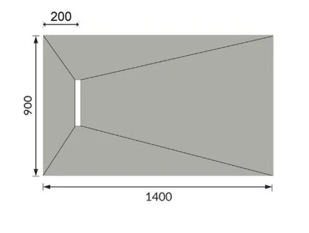 Abacus Elements Level Access Kit Linear 300 Drain 14x9 End technical drawing - Image 2