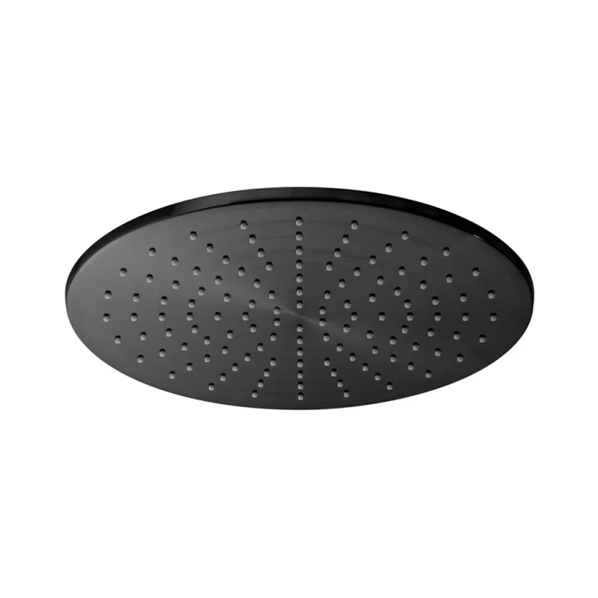 Vado Individual Single Function Easy Clean Round Shower Head 300mm Brushed Black product image - Image 1