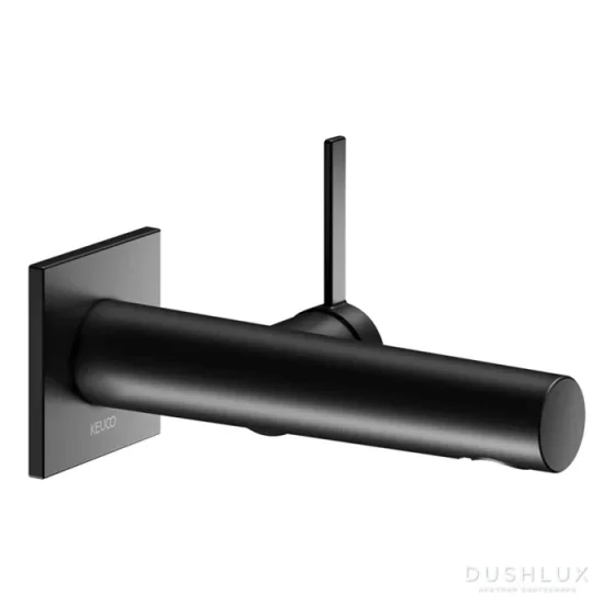 Keuco Ixmo Pure Wall Mounted 187mm Single Lever Basin Mixer Tap Matt Black (59516 370101) + (59516 370102) detail view - Image 2
