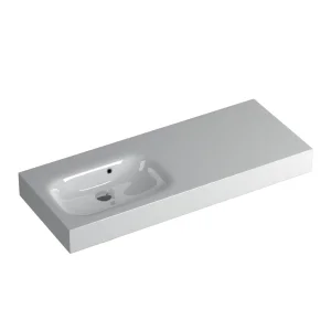 Faeber Infinite S1 Pearl 1200mm Left Hand Wall Hung Basin White polished