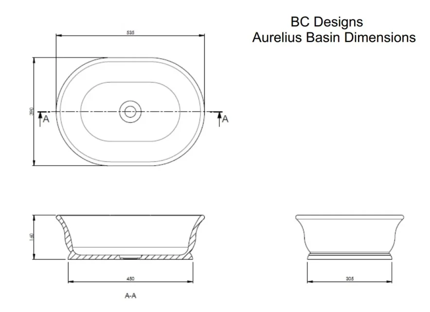 Bc Designs Bampton/aurelius Basin 535 X 390 Light Fawn detail view - Image 3