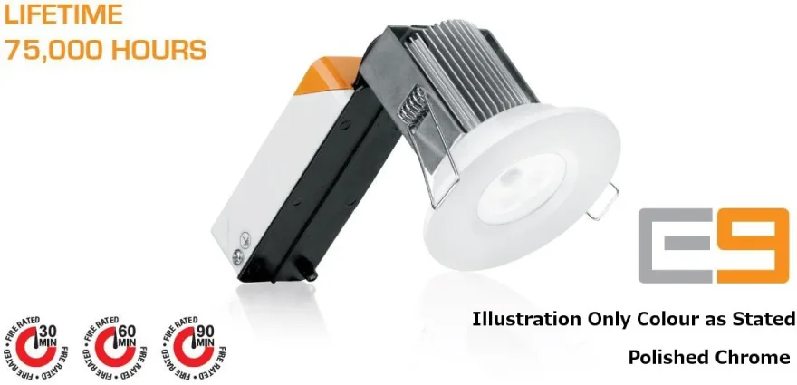 Aurora Enlite Dimmable Fire & IP65 Rated LED Downlight Satin Nickel product image - Image 1