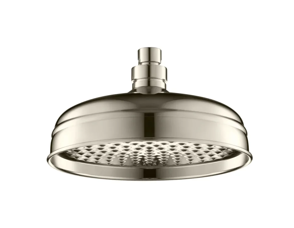 Just Taps Victorian Over Head Shower 200mm Nickel Finish product image - Image 1