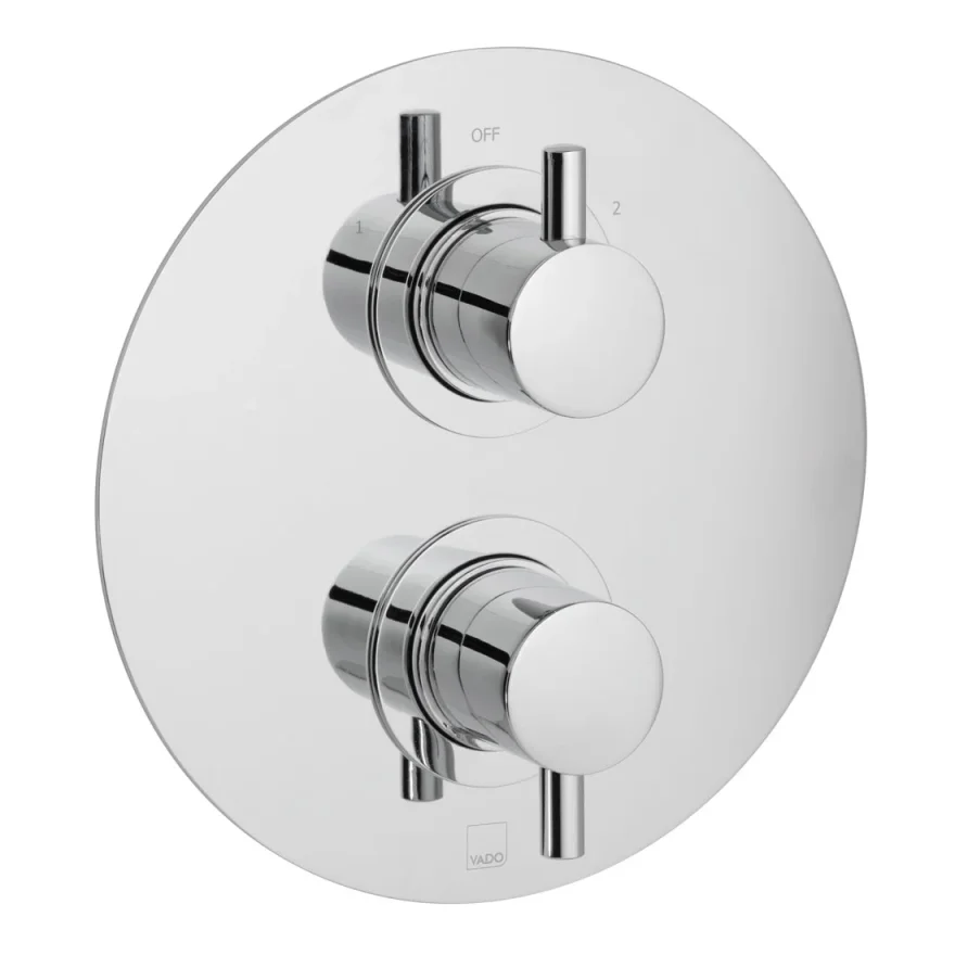 Vado Dx Celsius 2 Outlet 2 Handle Concealed Thermostatic Valve Round Backplate Chrome product image - Image 1