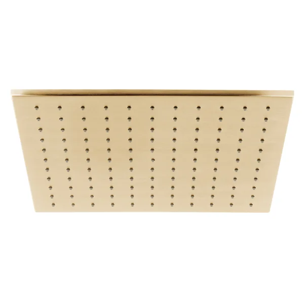Vado Individual Single Function Easy Clean Square Shower Head 300mm Brushed Gold