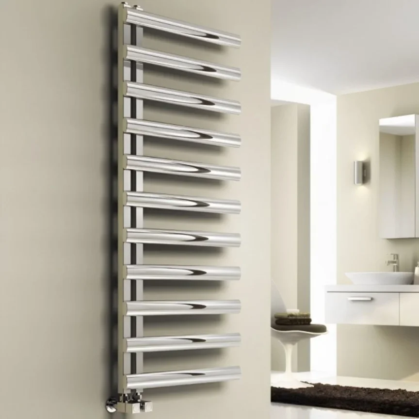 AVA Oval Polished Stainless Steel 1000x500mm Towel Rail  Oil Filled