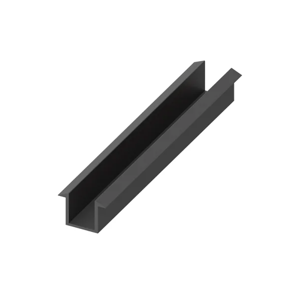 Abacus Glass Recessed Channel -10mm Black - 1200mm