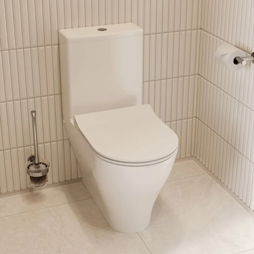 Saneux Prague Close Coupled Toilet with Rimless Pan, Cistern and Soft Close Seat - Image 3