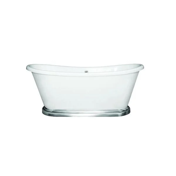 BC Designs Acrylic Boat Freestanding Bath with Plinth Gloss White (Multiple Sizes Available)