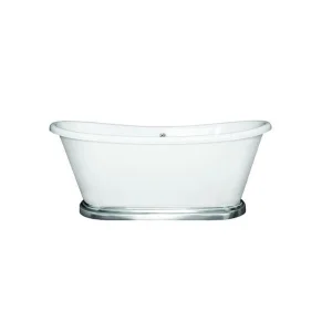 BC Designs Acrylic Boat Freestanding Bath with Plinth Gloss White (Multiple Sizes Available)