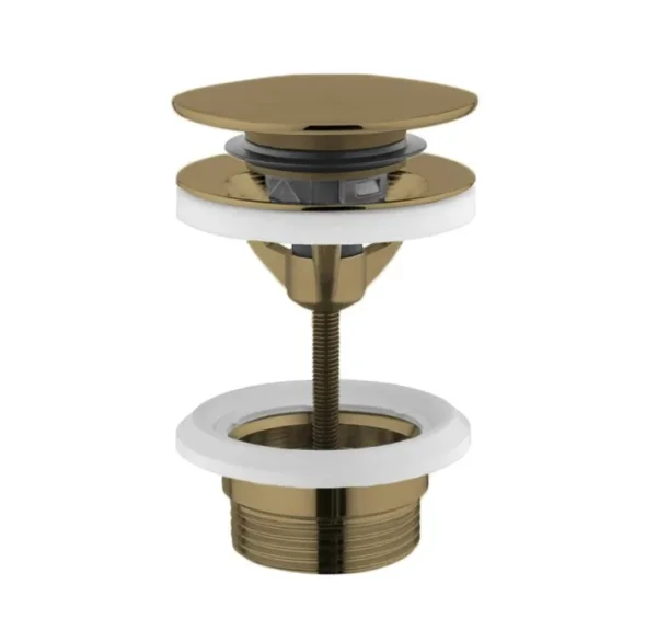 Crosswater Universal Basin Click Clack Waste Brushed Brass detail view - Image 2