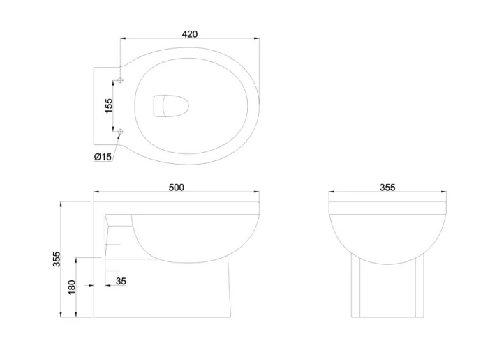 Burlington Wall Hung Toilet Pan and Soft Close Seat - Image 3