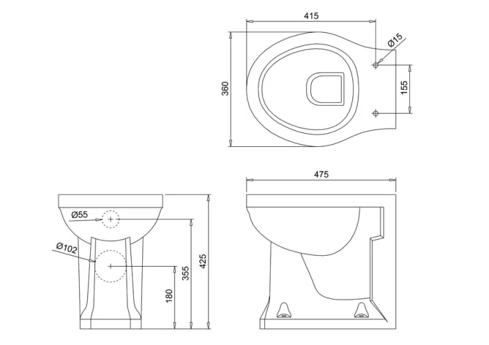 Burlington Back to Wall Toilet Pan and Soft Close Seat - Image 2