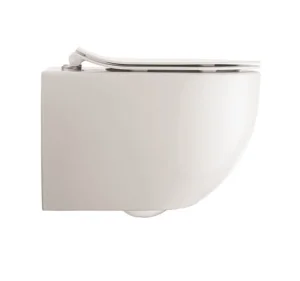 Crosswater Glide II Gloss White Wall Hung Rimless Toilet Pan and Soft Close Seat