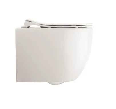 Crosswater Glide II Gloss White Wall Hung Short Projection Rimless Toilet Pan and Soft Close Seat
