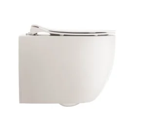 Crosswater Glide II Matt White Wall Hung Short Projection Rimless Toilet Pan and Soft Close Seat