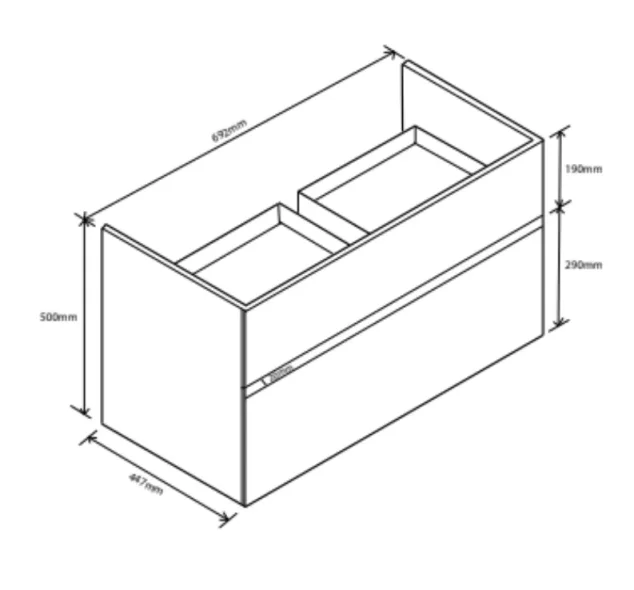 Faeber Venice 700mm Wall Mounted Basin Vanity Unit Matt White - Image 2