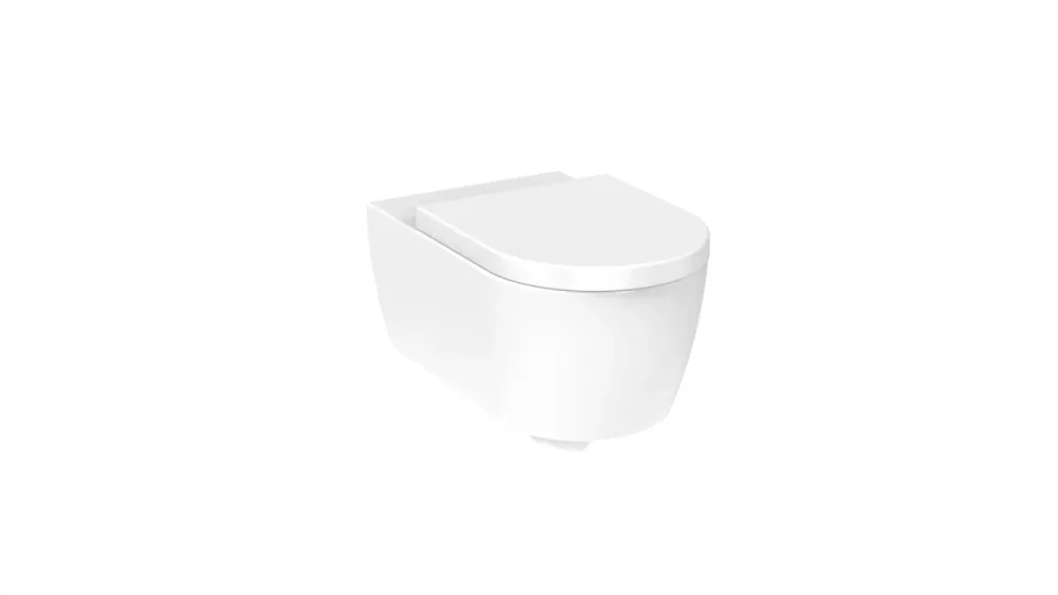 Saneux Austen Wall Hung Rimless Long Projection Toilet Pan and Soft Close Seat - Image 1