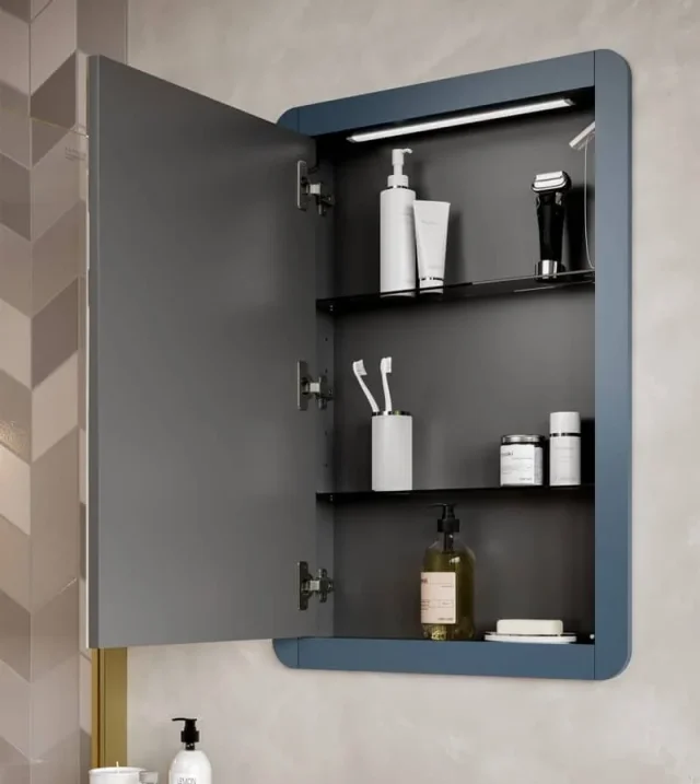 Saneux Hyde 55cm Recessed Mirror Cabinet Matte Sage (Left or Right Hand Available) - Image 4