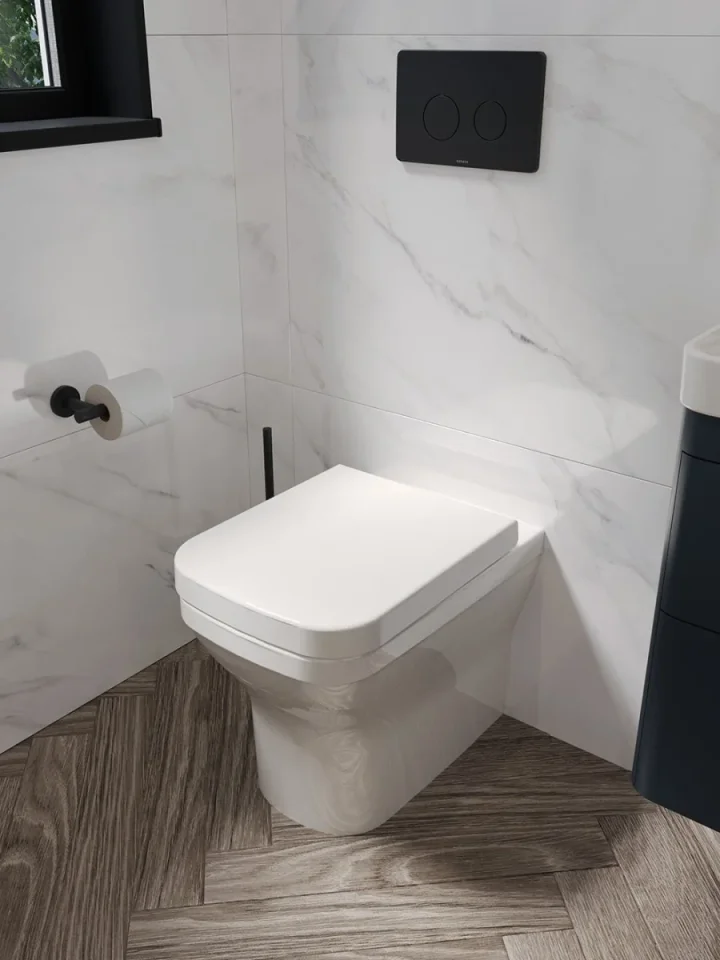 Saneux Indigo Back to Wall Rimless Toilet Pan and Soft Close Seat - Image 3