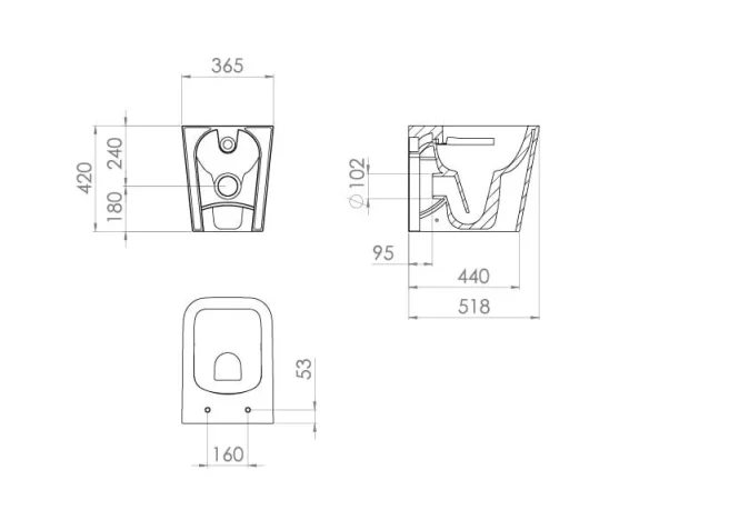 Saneux Matteo Back to Wall Rimless Toilet Pan and Soft Close Seat - Image 3