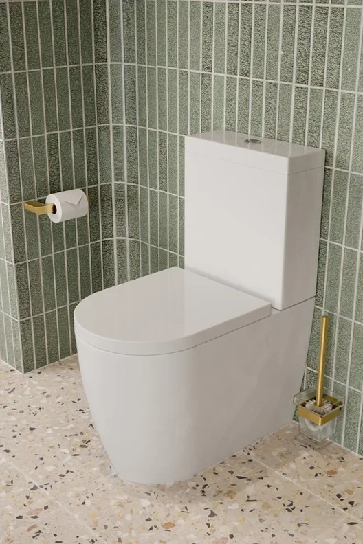 Saneux Uni Close Coupled Toilet with Rimless Pan, Cistern and Soft Close Seat - Image 2