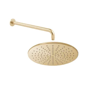 Individual By Vado Single Function Round 300mm Shower Head with Shower Arm Brushed Gold