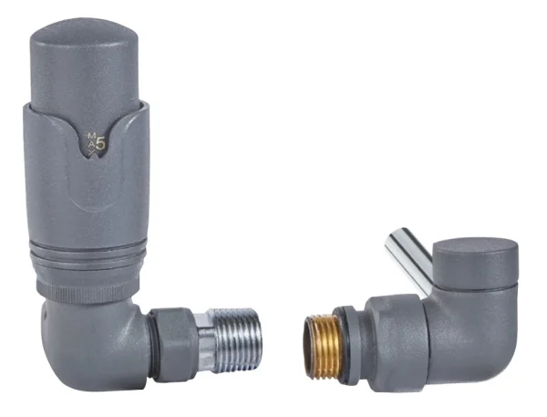 Phoenix Corner Thermostatic Radiator Valves Anthracite