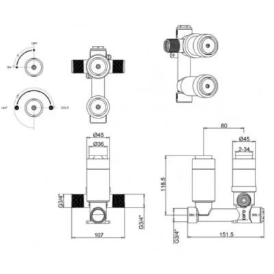 Crosswater Single Outlet Valve Body With Chrome Collar product image - Image 1