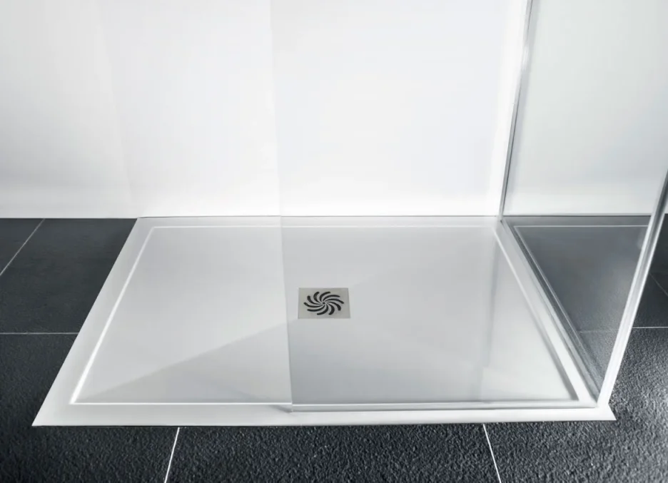 London Showers  Symmetry Slim 25 1800 x 800mm Tray & Waste - White product image - Image 1