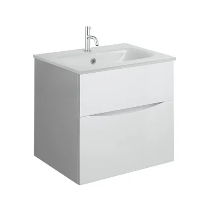 Crosswater Glide Ii 2 Drawer Basin Unit 500 White Gloss detail view - Image 6