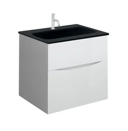 Crosswater Glide Ii 2 Drawer Basin Unit 500 White Gloss detail view - Image 7