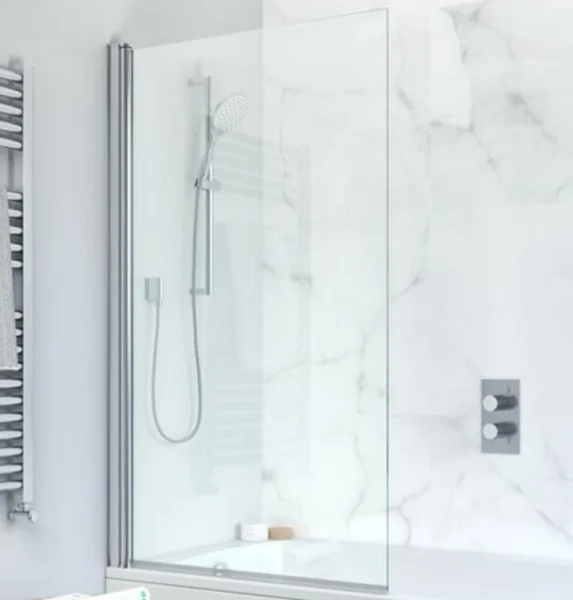 Crosswater Design 8 Single Bath Screen Silver