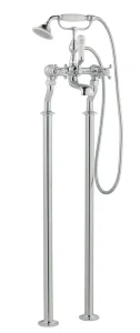 Just Taps Grosvenor Cross Freestanding Bath Shower Mixer With Kit Chrome
