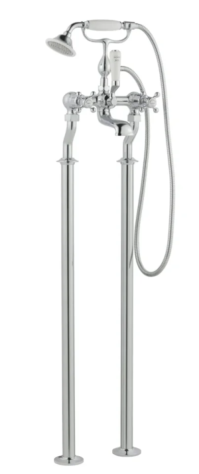 Just Taps Grosvenor Cross Freestanding Bath Shower Mixer With Kit Chrome product image - Image 1