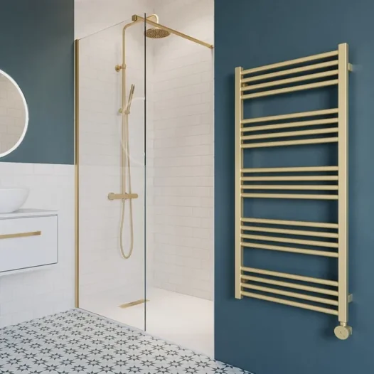 Crosswater Mpro Towel Warmer 480x1140 Electric Brushed Brass detail view - Image 2