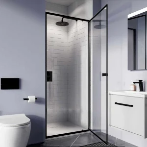 Crosswater Clear 6 Pivot Door 900 Matt Black