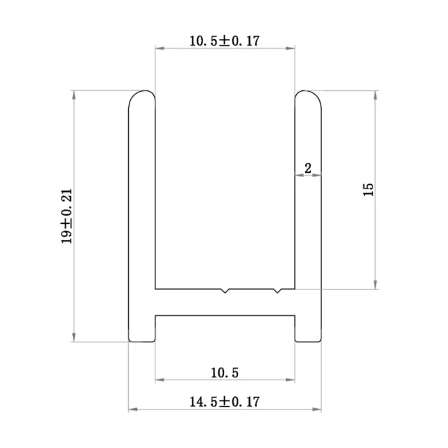 Abacus Glass Surface Channel Pack Bronze 10mm technical drawing - Image 2