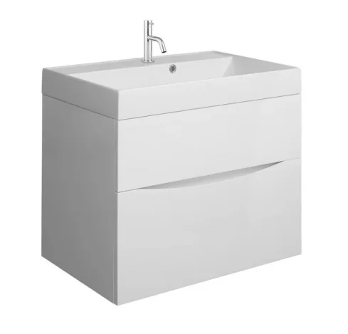 Crosswater Glide II 700mm Cast Mineral Marble Basin with 1 Tap Hole & Overflow White for Glide Unit product image - Image 1