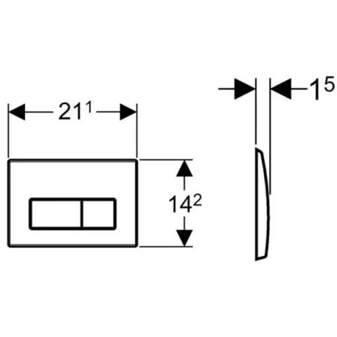 Geberit Kappa50 Square Flush Plate For Dual Flush - Matt Chrome detail view - Image 5