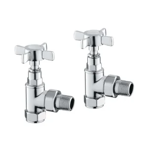 Reina Bronte Traditional Angled Towel Rail Valves