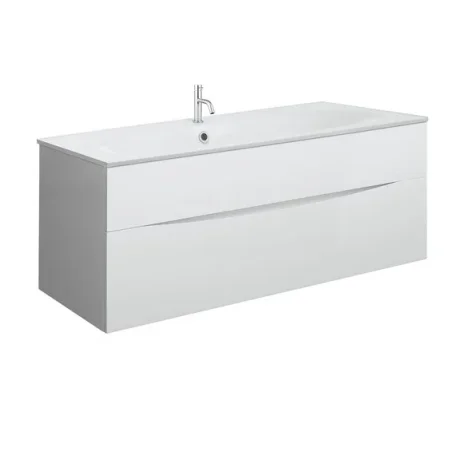 Crosswater Glide Ii 2 Drawer Basin Unit 1000 White Gloss detail view - Image 5