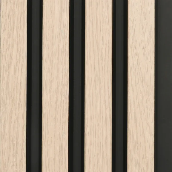 Abacus Slatwall Oak And Black Wall Panel Pack 2400 X 170 X 19mm (Per Piece) (3 Pack) (1.2msq)