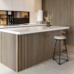 Abacus Slatwall Oak And Black Wall Panel Pack 2400 X 170 X 19mm (Per Piece) (3 Pack) (1.2msq) detail view - Image 3